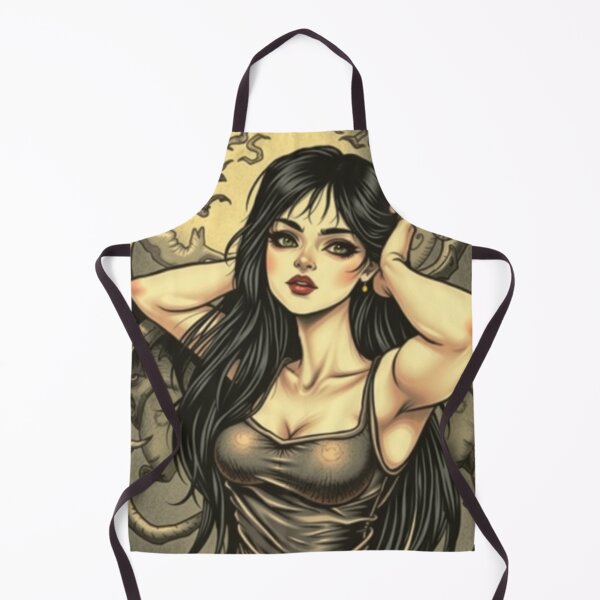 Item preview, Cute Gothic Goth Vampire Horror Girl Tattoo style illustration with demons designed and sold by Vintage Designs +.