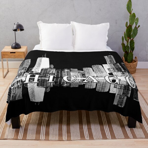 Item preview, Chicago Skyline White Ink Silhouette | Minimalist Illinois Cityscape designed and sold by Phat Dog Designs .