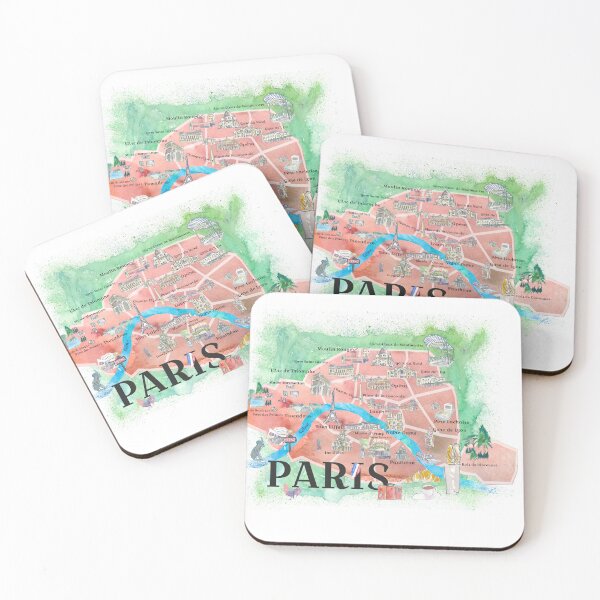 Item preview, Paris France City of Love Magazine Illustrated Travel Ads Favorite Touristic Highlights designed and sold by artshop77.