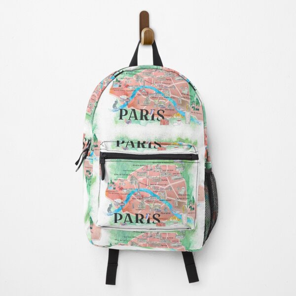 Item preview, Paris France City of Love Magazine Illustrated Travel Ads Favorite Touristic Highlights designed and sold by artshop77.
