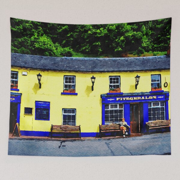 Item preview, Charming watercolor painting of Fitzgerald's pub in Avoca, Ireland designed and sold by GestaltImagery.