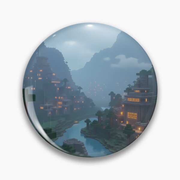 Item preview, Rainy Jungle Valley – Minecraft-Inspired Village at Dusk designed and sold by somethingcreative.