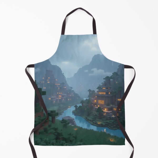 Item preview, Rainy Jungle Valley – Minecraft-Inspired Village at Dusk designed and sold by somethingcreative.