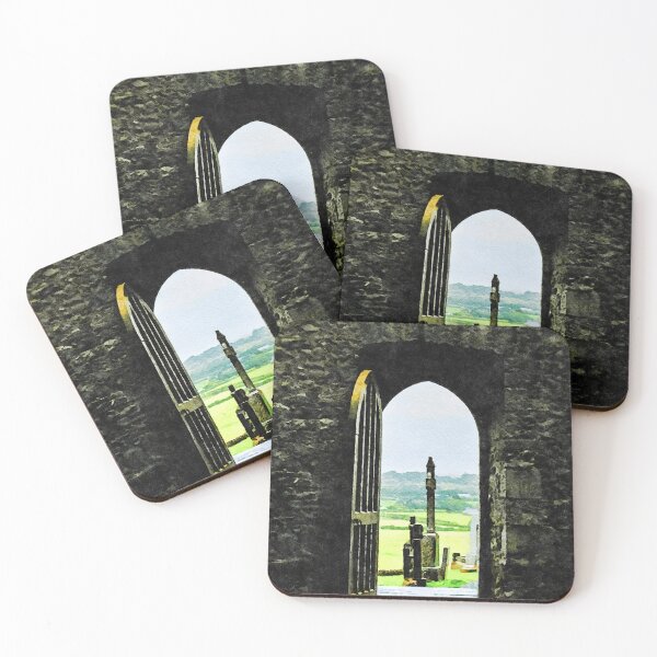 Item preview, Watercolor view through an arched doorway at Rock of Cashel, Ireland designed and sold by GestaltImagery.