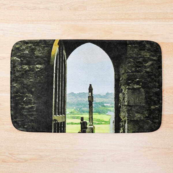 Item preview, Watercolor view through an arched doorway at Rock of Cashel, Ireland designed and sold by GestaltImagery.