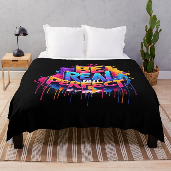 Item preview, Be Real Not Perfect – Graffiti Inspirational Quote designed and sold by artedigital99.