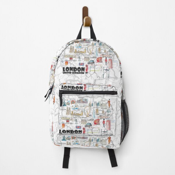 Item preview, London UK illustrated travel poster favorites map Tourist Highlights designed and sold by artshop77.