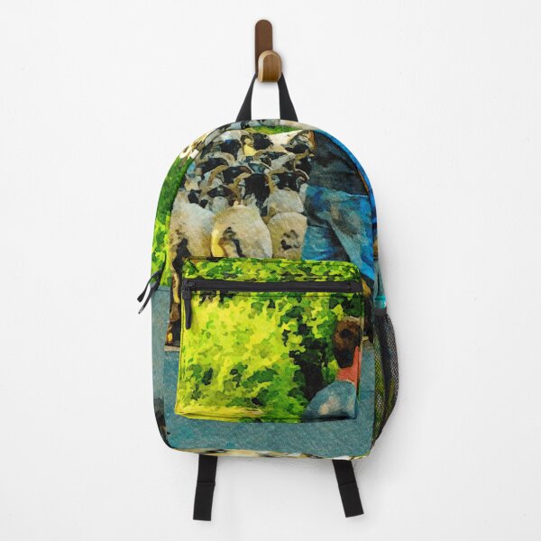 Item preview, Watercolor depiction of a shepherd with sheep in the Lake District designed and sold by GestaltImagery.