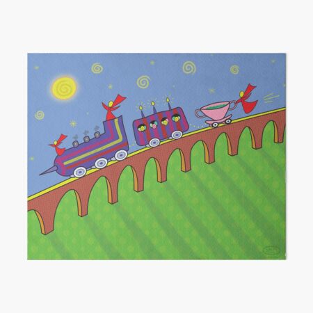 Green Tea Train Art Board Print