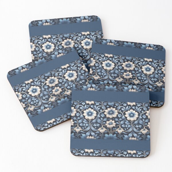 Item preview, Blue and Black Floral Rows designed and sold by elizabethdancer.