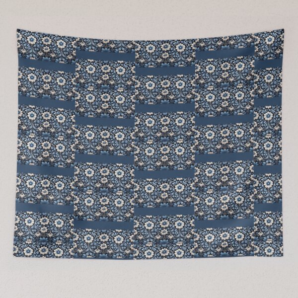 Item preview, Blue and Black Floral Rows designed and sold by elizabethdancer.