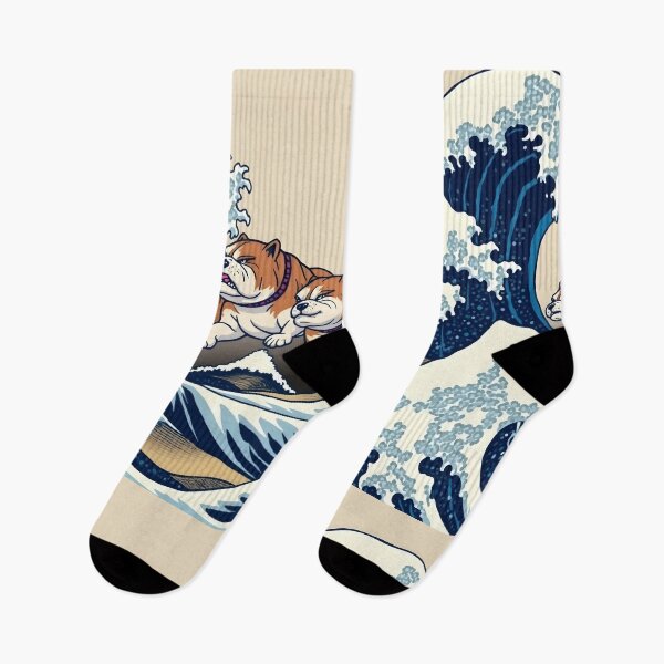 Item preview, The Great Wave and the Brave Bulldogs designed and sold by Nihonify.