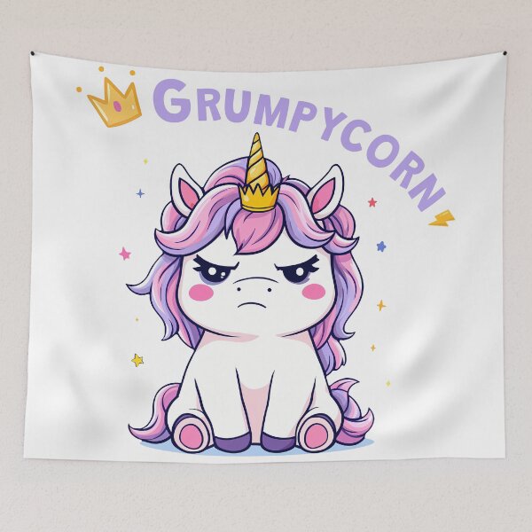 Item preview, Funny Unicorn Grumpycorn – Cute and Sarcastic Rainbow Unicorn designed and sold by Dot1001.