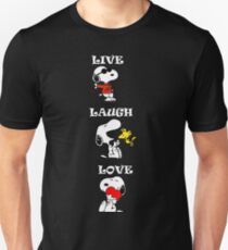 Snoopy Peanuts Funny Live Laugh Love Unisex T-Shirt