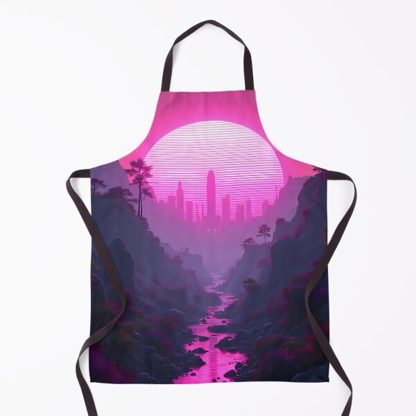 Artikelvorschau, Retro Pink Horizon – Synthwave Mountain City entworfen und verkauft von somethingcreative.
