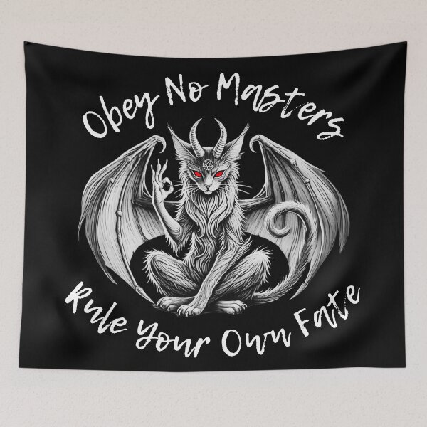 Item preview, Obey No Masters – Baphomet Cat designed and sold by sekrecja.