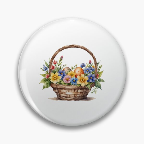 Item preview, Watercolor Easter Basket with Flowers  designed and sold by silviaol.