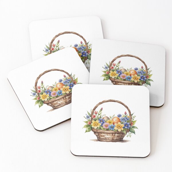 Item preview, Watercolor Easter Basket with Flowers  designed and sold by silviaol.