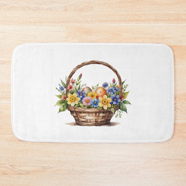 Item preview, Watercolor Easter Basket with Flowers  designed and sold by silviaol.