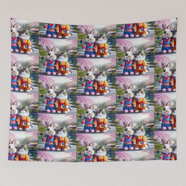 Item preview, Samurai Cat and Rabbit designed and sold by Dogandesighn.