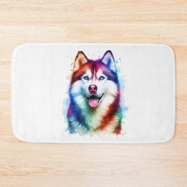 Artikelvorschau, Aquarellporträt eines sibirischen Huskys entworfen und verkauft von MaedK.