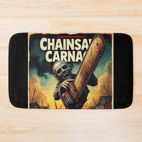 Item preview, Retro Skeleton Horror Monster T-Shirt – 70s & 80s Hammer Horror Inspired Design with Zombies, Chainsaw, and Devil Aesthetic designed and sold by blackdoggdesign.