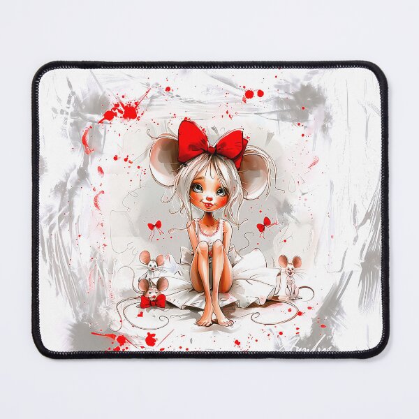 Item preview, Fashion Sketch Little Girl with Big Red Bow designed and sold by ArtbyJustis.