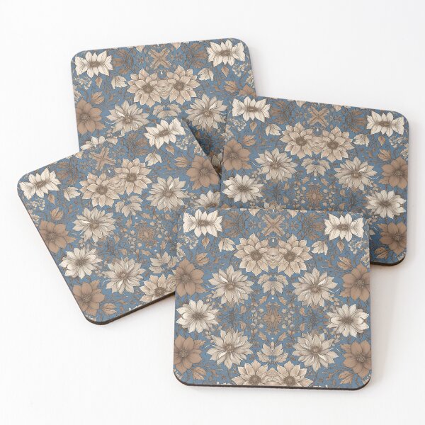 Item preview, Blue and Brown Floral Mandala designed and sold by elizabethdancer.