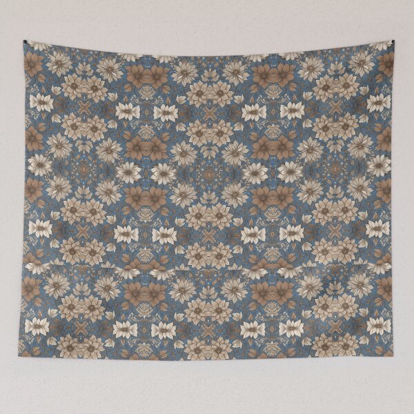 Item preview, Blue and Brown Floral Mandala designed and sold by elizabethdancer.