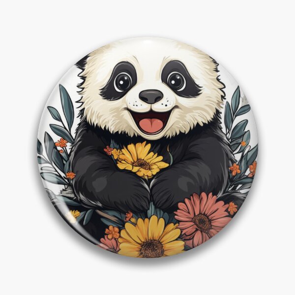 Item preview, Panda and Flowers designed and sold by NicolasGlowArt.