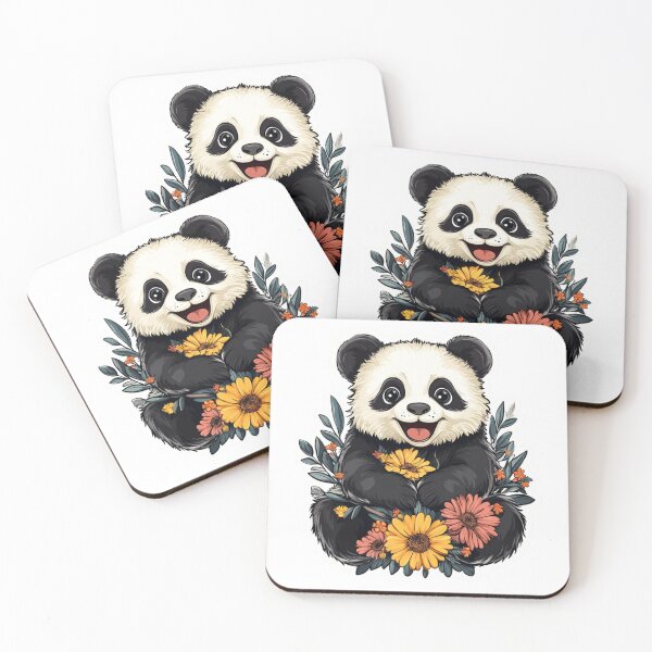 Item preview, Panda and Flowers designed and sold by NicolasGlowArt.