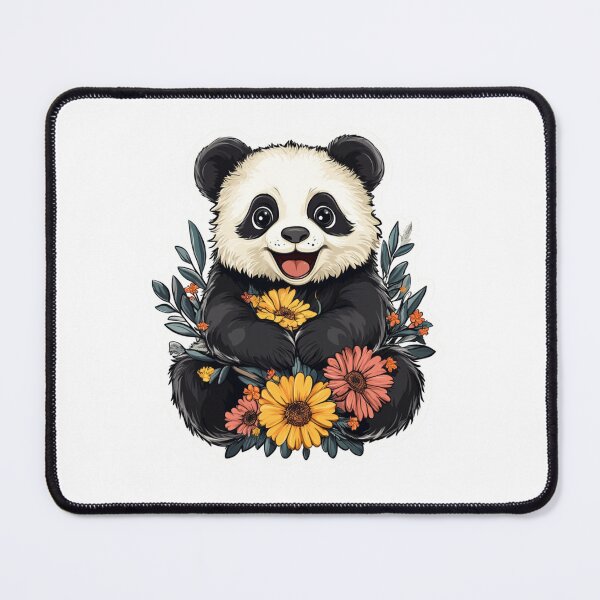 Item preview, Panda and Flowers designed and sold by NicolasGlowArt.