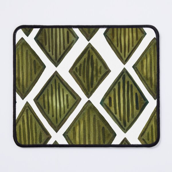 Item preview, Woody – watercolor patterns in warm green tones designed and sold by Laura Hartleif.