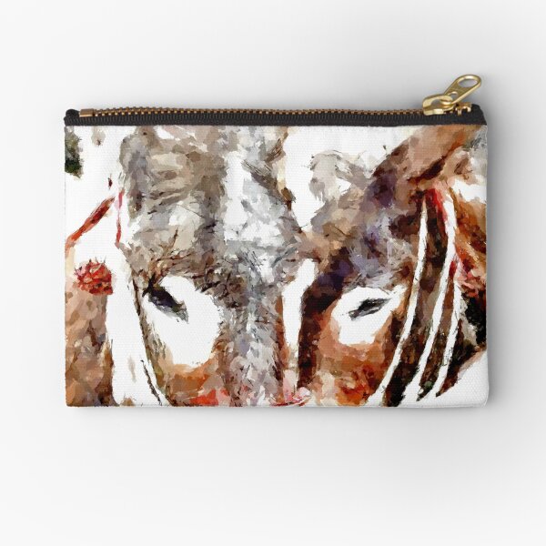 Muzzle of two donkeys Zipper Pouch