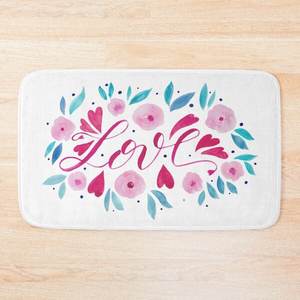 Item preview, Love and flowers - pink and turquoise designed and sold by wackapacka.
