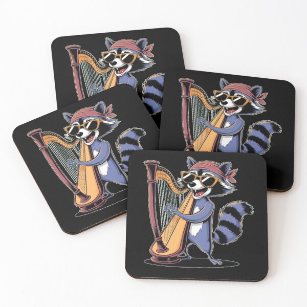 Item preview, Crazy raccoon playing harp designed and sold by A-Szczesniak.