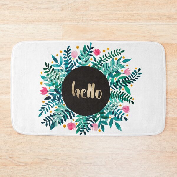 Item preview, Hello flowers and branches - green and pink designed and sold by wackapacka.
