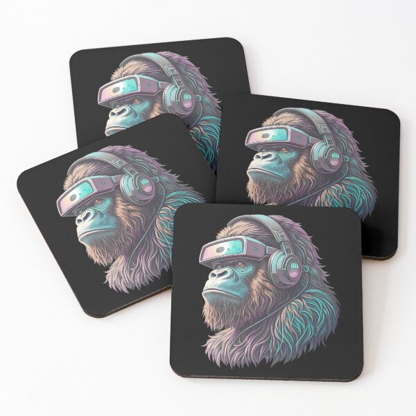 Item preview, Cyberpunk Gorilla Gaming with VR Headset designed and sold by JesterKrewArt.
