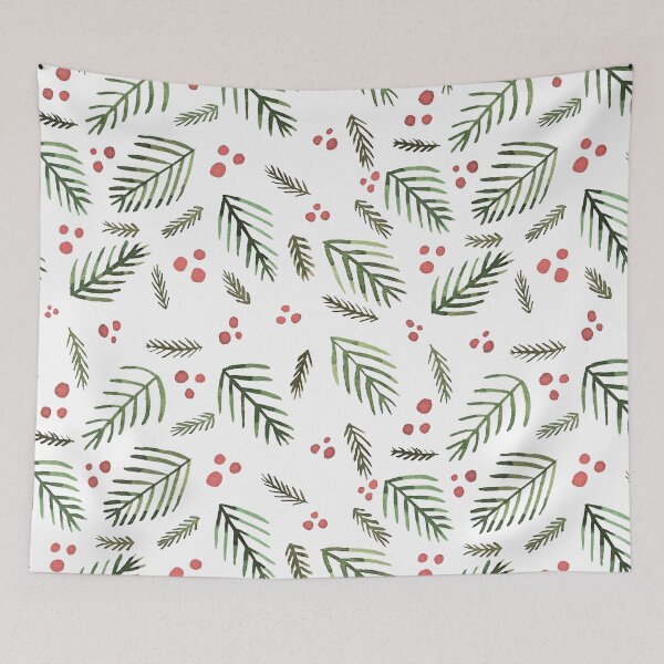 Item preview, Christmas tree branches and berries - vintage designed and sold by wackapacka.