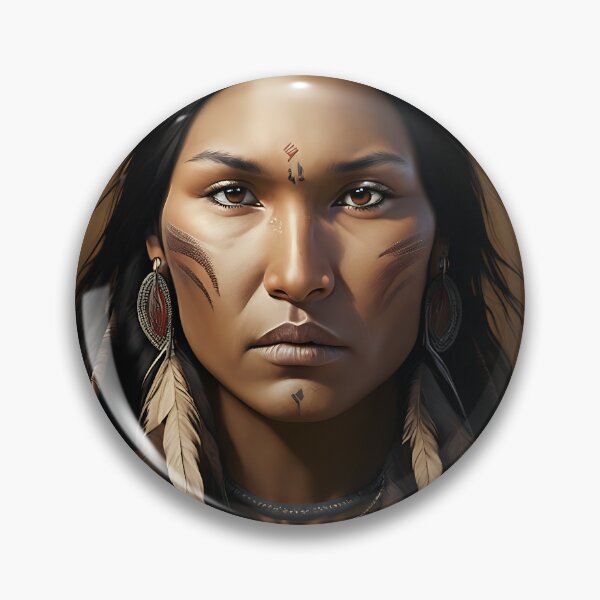 Artikelvorschau, [KI-Kunst] Stolze Indianerin mit Federn entworfen und verkauft von Sissle.