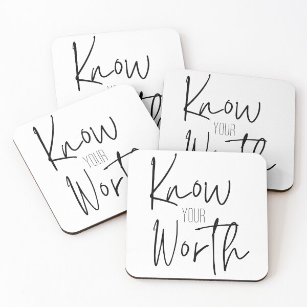 Item preview, KNOW YOUR WORTH | FEMINIST QUOTE MINIMAL TEXT DESIGN designed and sold by Festive Feminist.