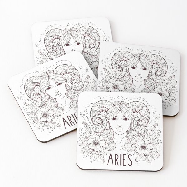 Item preview, Aries Goddess Zodiac Line Art  designed and sold by The Whimisical Bear.