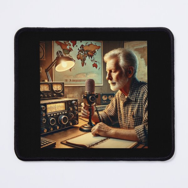 Item preview, Operador de radioaficionado con micrófono de pie designed and sold by SalemFine.
