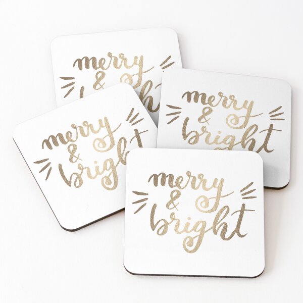 Item preview, Merry and bright Christmas - gold designed and sold by wackapacka.