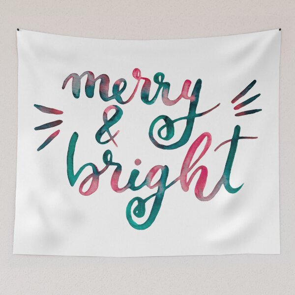 Item preview, Merry and bright Christmas -  pink and green designed and sold by wackapacka.
