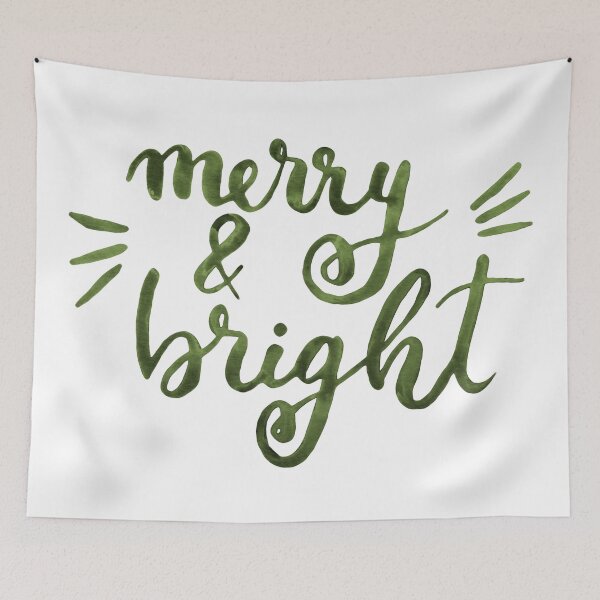 Item preview, Merry and bright Christmas -  green designed and sold by wackapacka.