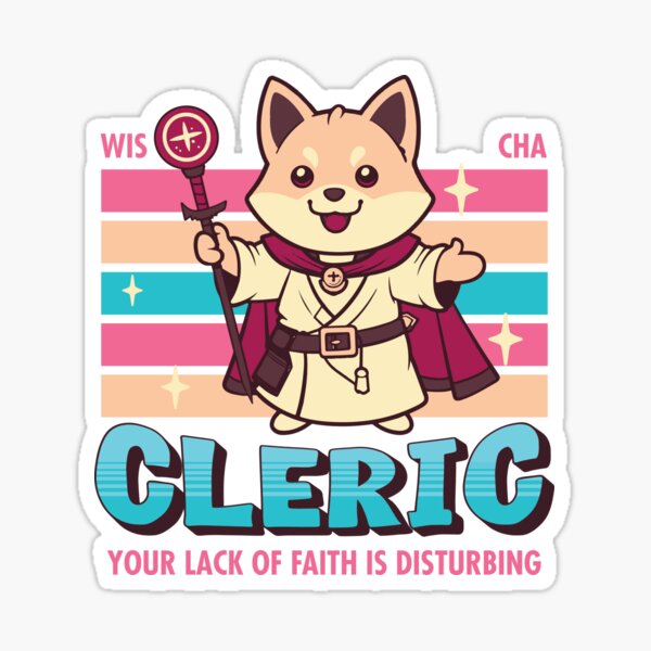 Item preview, DnD Cleric Kawaii designed and sold by sunburstrpg.