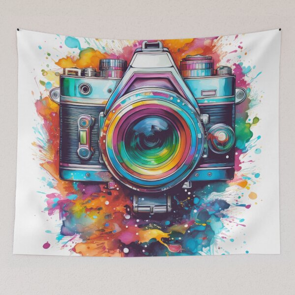 Item preview, Timeless Lens: A Vibrant Watercolor Tribute to Vintage Photography designed and sold by drawbey.
