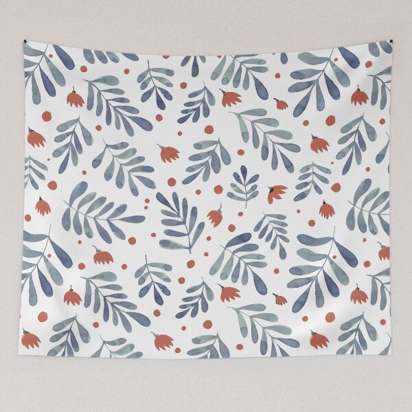 Item preview, Watercolor branches and flowers - grey and orange designed and sold by wackapacka.