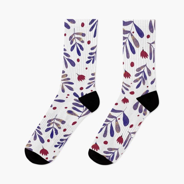 Item preview, Acuarelas ramas y flores - morado y burdeos designed and sold by wackapacka.